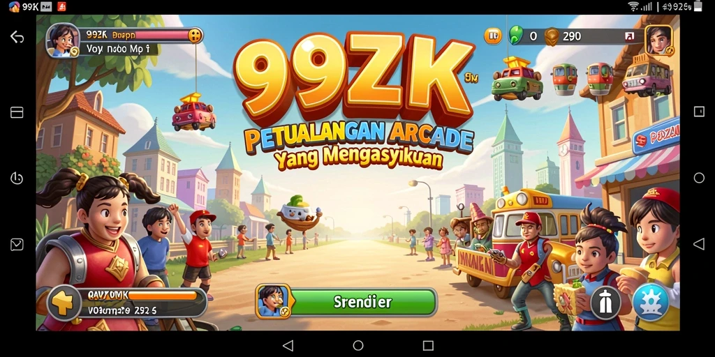 Screenshot menunjukkan aksi mendebarkan dalam gameplay Arcade 99ZK.