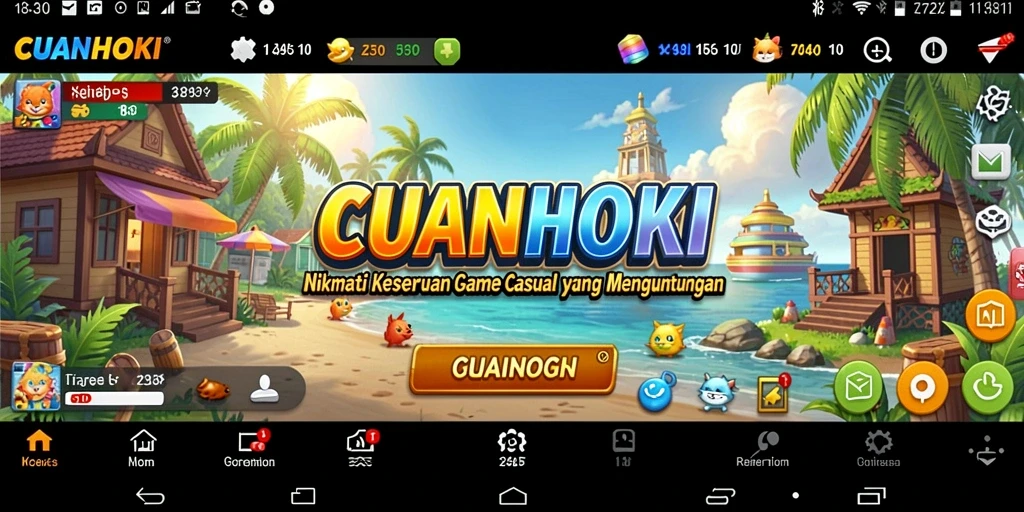 Screenshot permainan CUANHOKI yang menunjukkan gameplay yang seru dan interaktif.