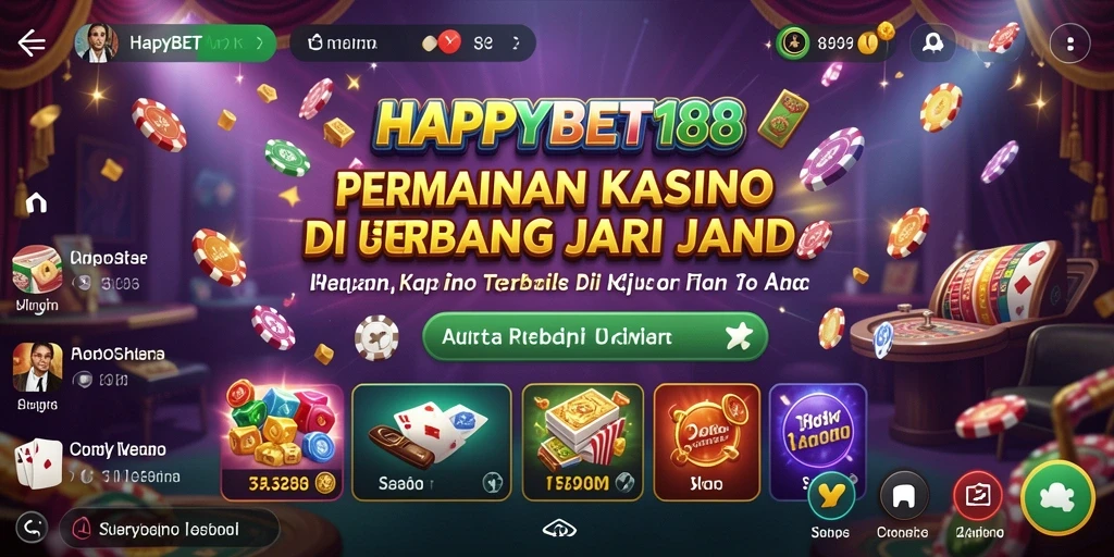 Screenshot gameplay HAPPYBET188 menampilkan berbagai pilihan permainan kasino yang menarik.