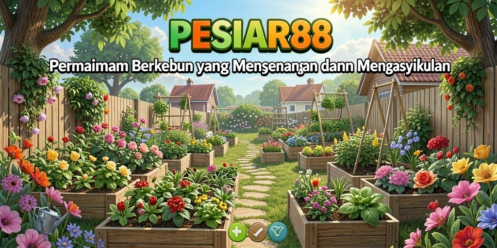 Screenshot utama PESIAR88 menunjukkan petak ladang yang subur dan cerah.
