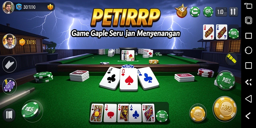 Tampilan menarik dari gameplay Gaple di PETIRRP.