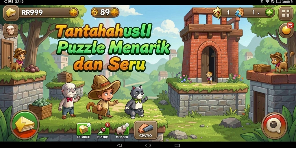 Tampilan gameplay RR999 dengan berbagai teka-teki menantang.